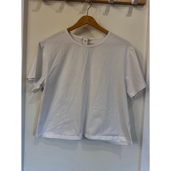 Athleta Effortless Crop Tee in White Women's Medium EUC! - Picture 5 of 7